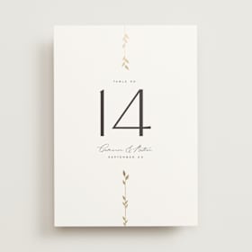 Foil-Pressed Table Numbers