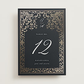 Foil-Pressed Table Numbers