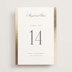 Foil-Pressed Table Numbers