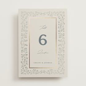 Foil-Pressed Table Numbers