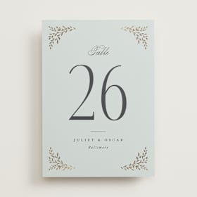 Foil-Pressed Table Numbers