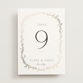 Foil-Pressed Table Numbers