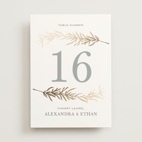 Foil-Pressed Table Numbers