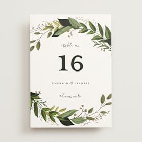 Foil-Pressed Table Numbers