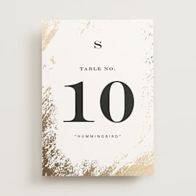 Foil-Pressed Table Numbers