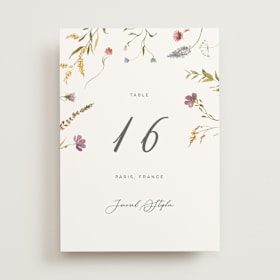 Table Numbers