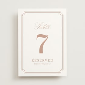 Table Numbers