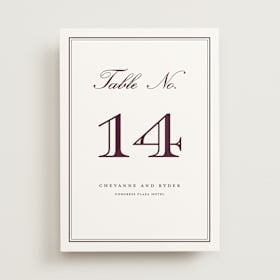 Table Numbers