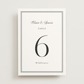 Table Numbers