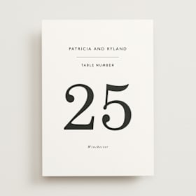 Table Numbers