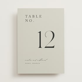 Table Numbers