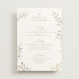 Foil-Pressed Wedding Weekend Itinerary Cards