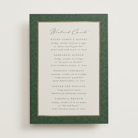 Foil-Pressed Wedding Weekend Itinerary Cards