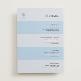 Foil-Pressed Wedding Weekend Itinerary Cards