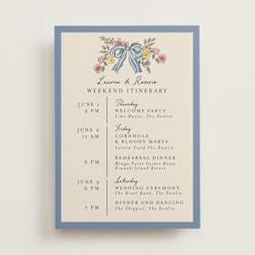Wedding Weekend Itinerary Cards