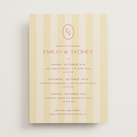 Wedding Weekend Itinerary Cards