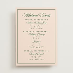 Wedding Weekend Itinerary Cards