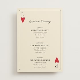 Wedding Weekend Itinerary Cards