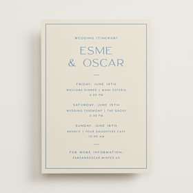 Wedding Weekend Itinerary Cards