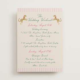 Wedding Weekend Itinerary Cards