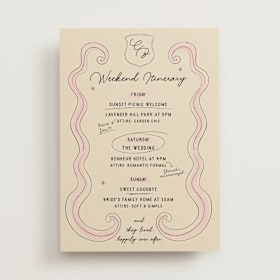 Wedding Weekend Itinerary Cards