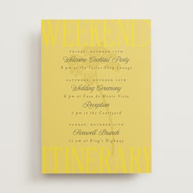 Wedding Weekend Itinerary Cards