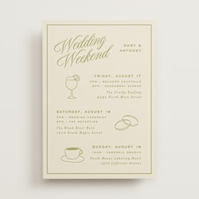 Wedding Weekend Itinerary Cards