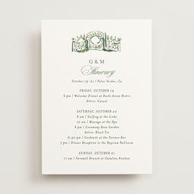 Wedding Weekend Itinerary Cards