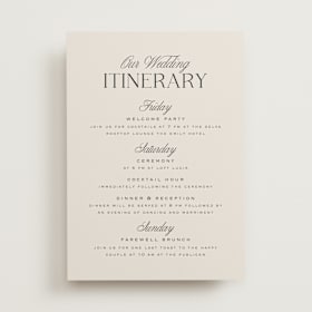 Wedding Weekend Itinerary Cards