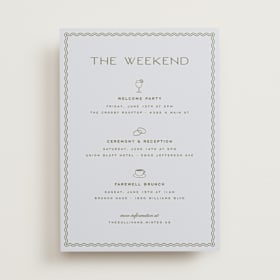 Wedding Weekend Itinerary Cards