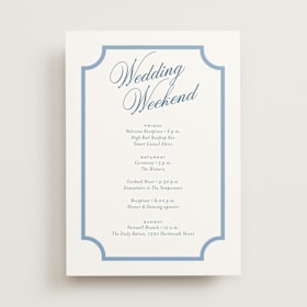 Wedding Weekend Itinerary Cards