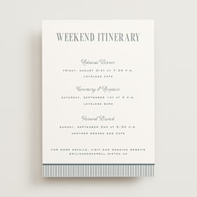 Wedding Weekend Itinerary Cards