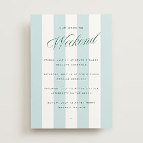 Wedding Weekend Itinerary Cards