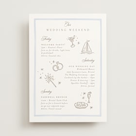 Wedding Weekend Itinerary Cards
