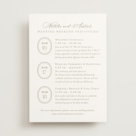 Wedding Weekend Itinerary Cards