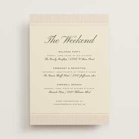 Wedding Weekend Itinerary Cards