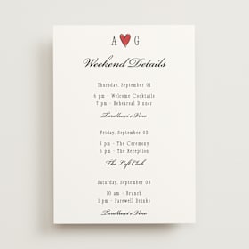 Wedding Weekend Itinerary Cards