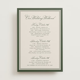 Wedding Weekend Itinerary Cards