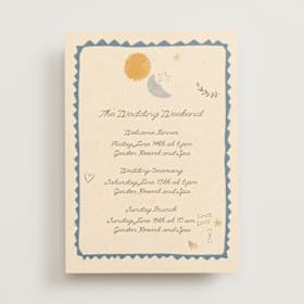 Wedding Weekend Itinerary Cards