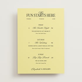 Wedding Weekend Itinerary Cards