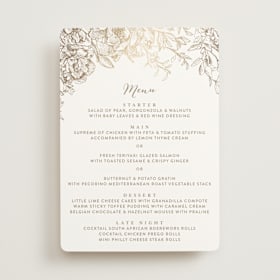 Foil-Pressed Menus
