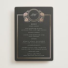 Foil-Pressed Menus