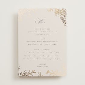 Foil-Pressed Menus