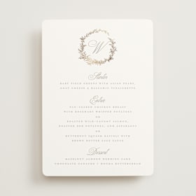 Foil-Pressed Menus