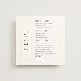 Foil-Pressed Menus
