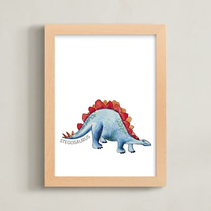 Watercolor Dino Party Stegosaurus