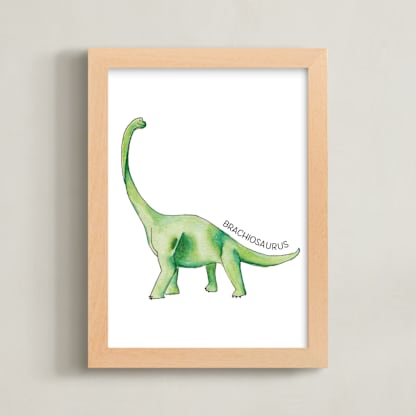 Watercolor Dino Party Brachiosaurus