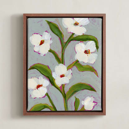 Floral Abstract in Icy Blue
