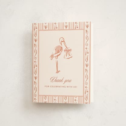 Watercolor Stork Baby Shower Invitation