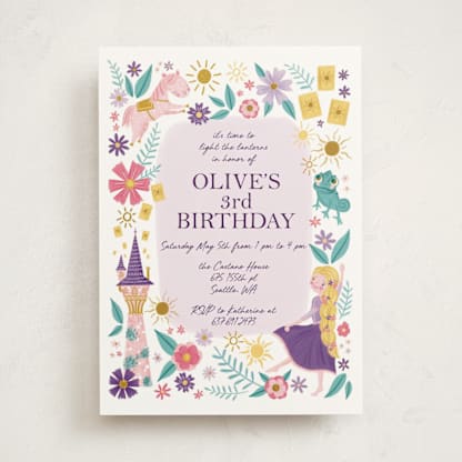 Disney's Tangled Floral Birthday Invite